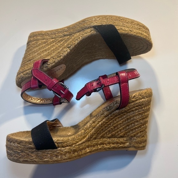 Marc By Marc Jacobs Colorblock Leather Raffia Wedge Sandals EU size 41 - Picture 3 of 14